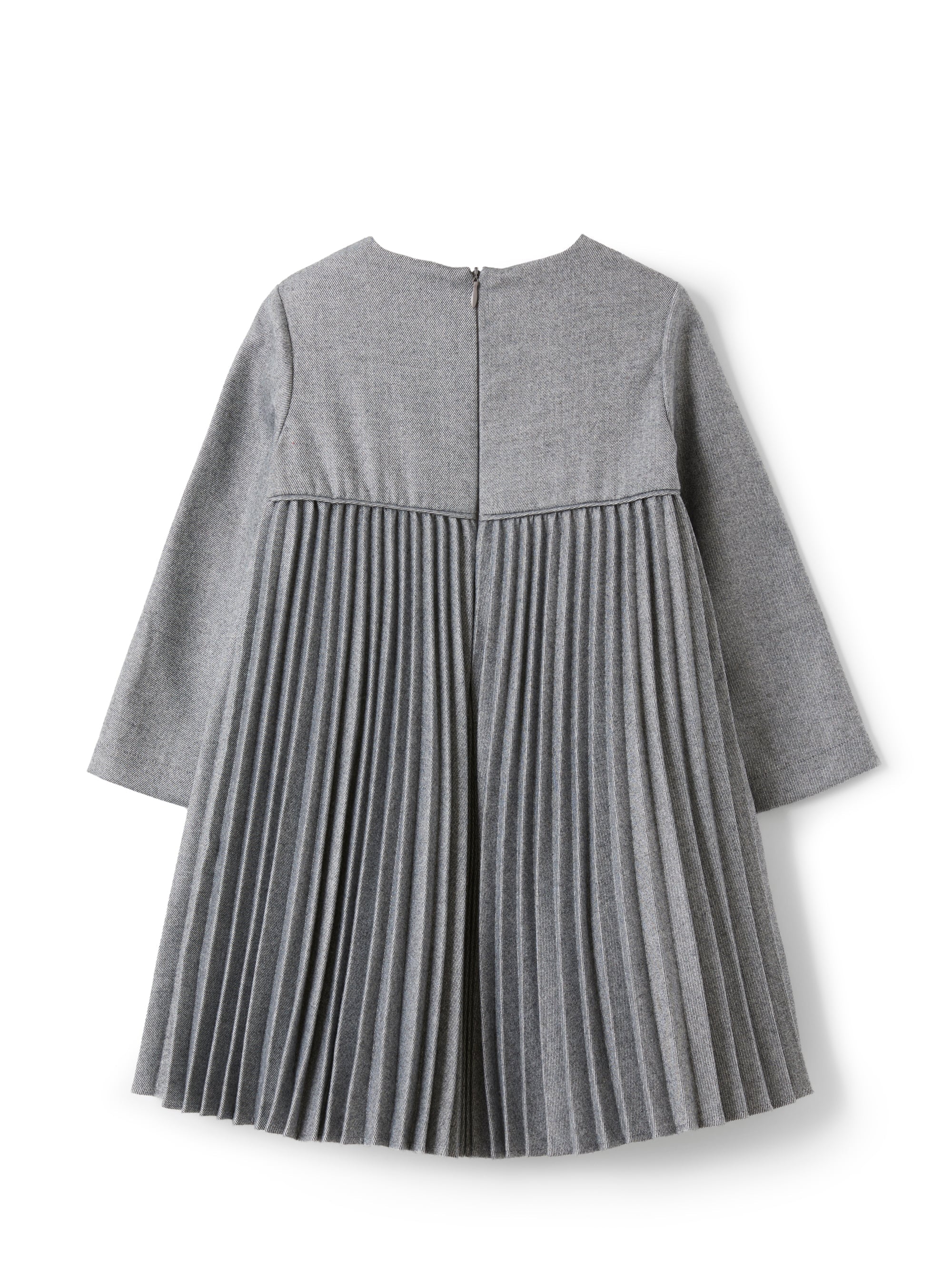 Pleated techno-wool dress