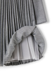 Pleated techno-wool dress