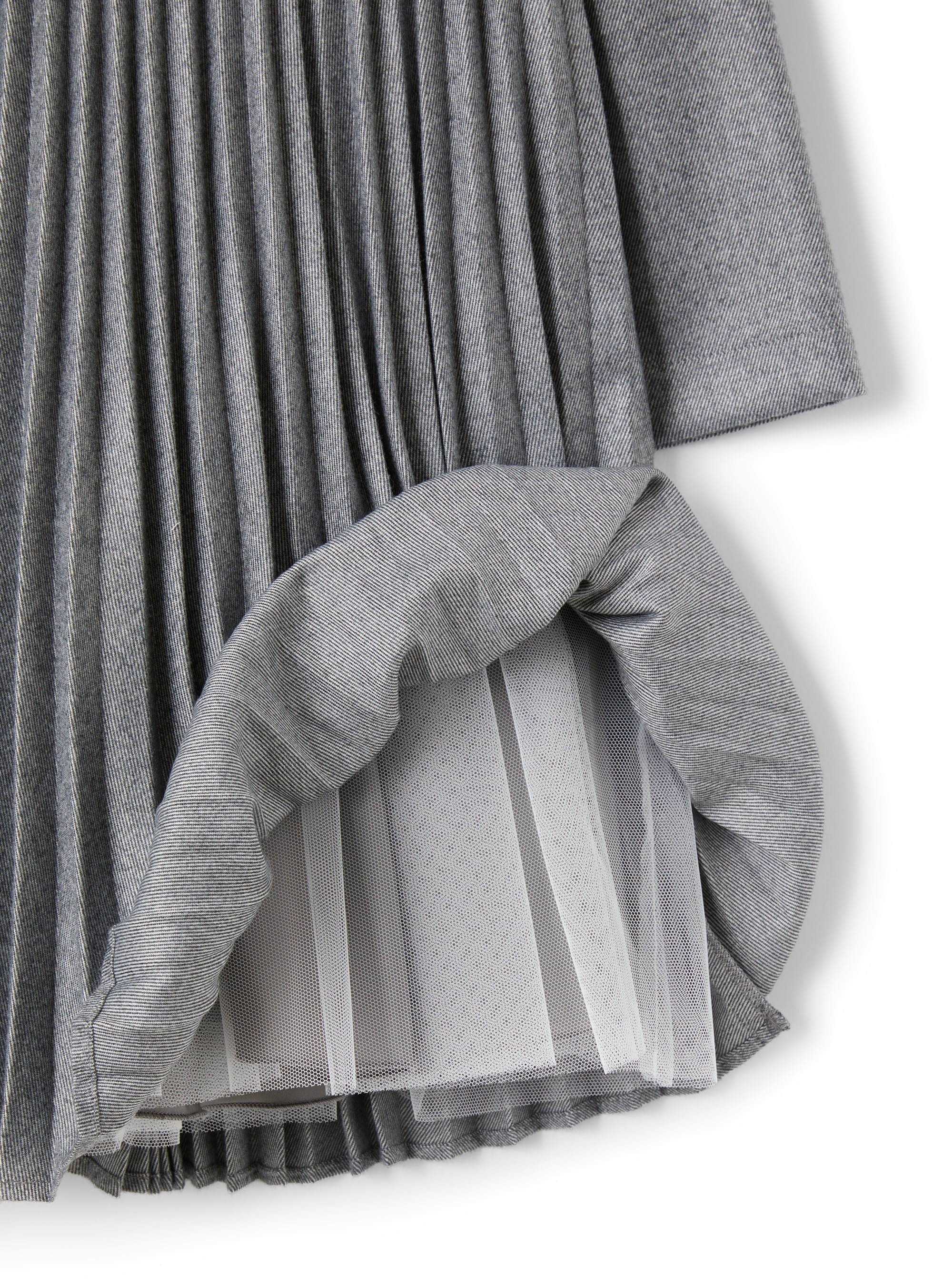 Pleated techno-wool dress