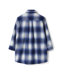 Checkered techno-wool shirt dress