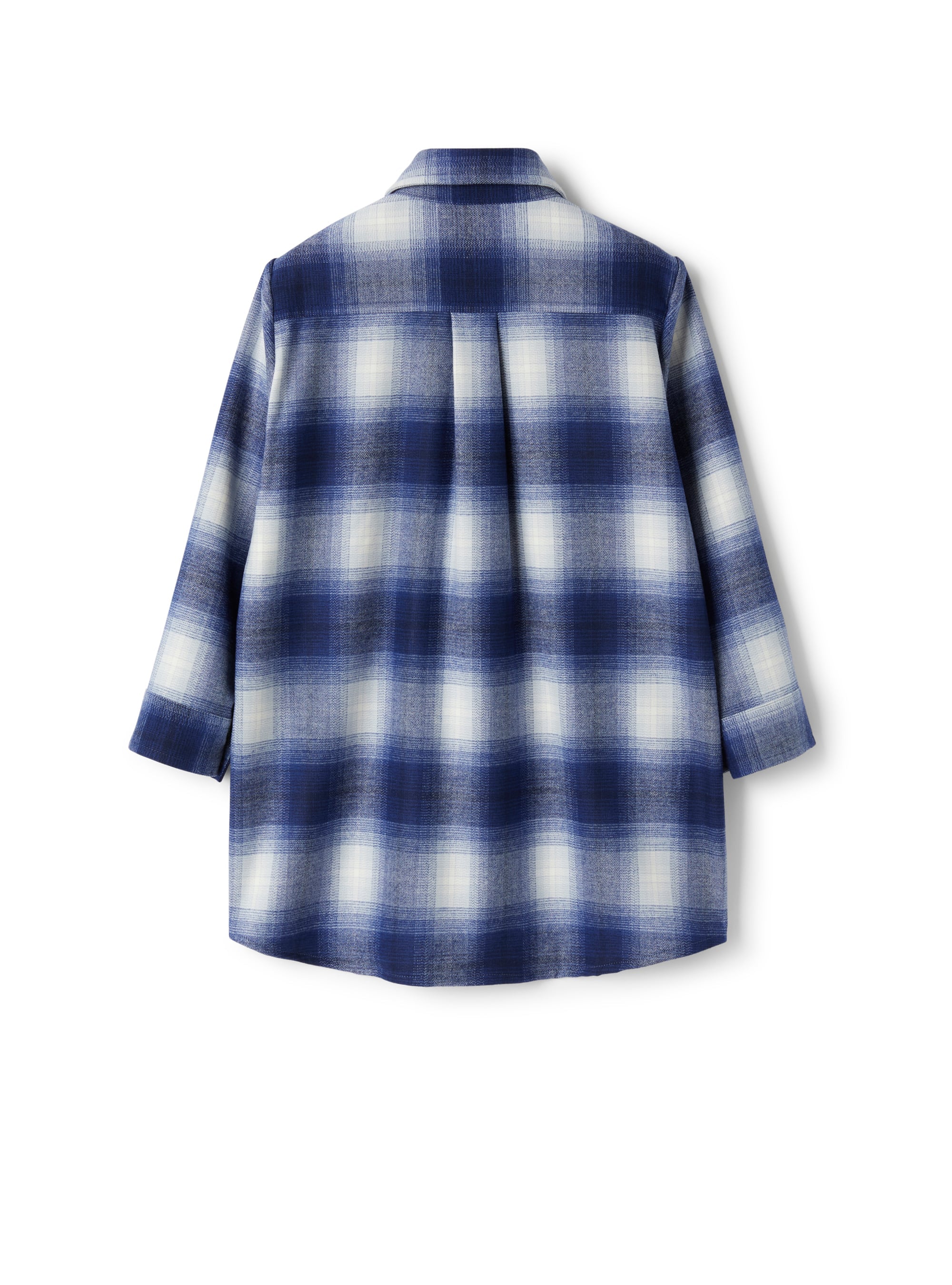 Checkered techno-wool shirt dress