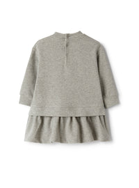 Cotton fleece dress with embroidery