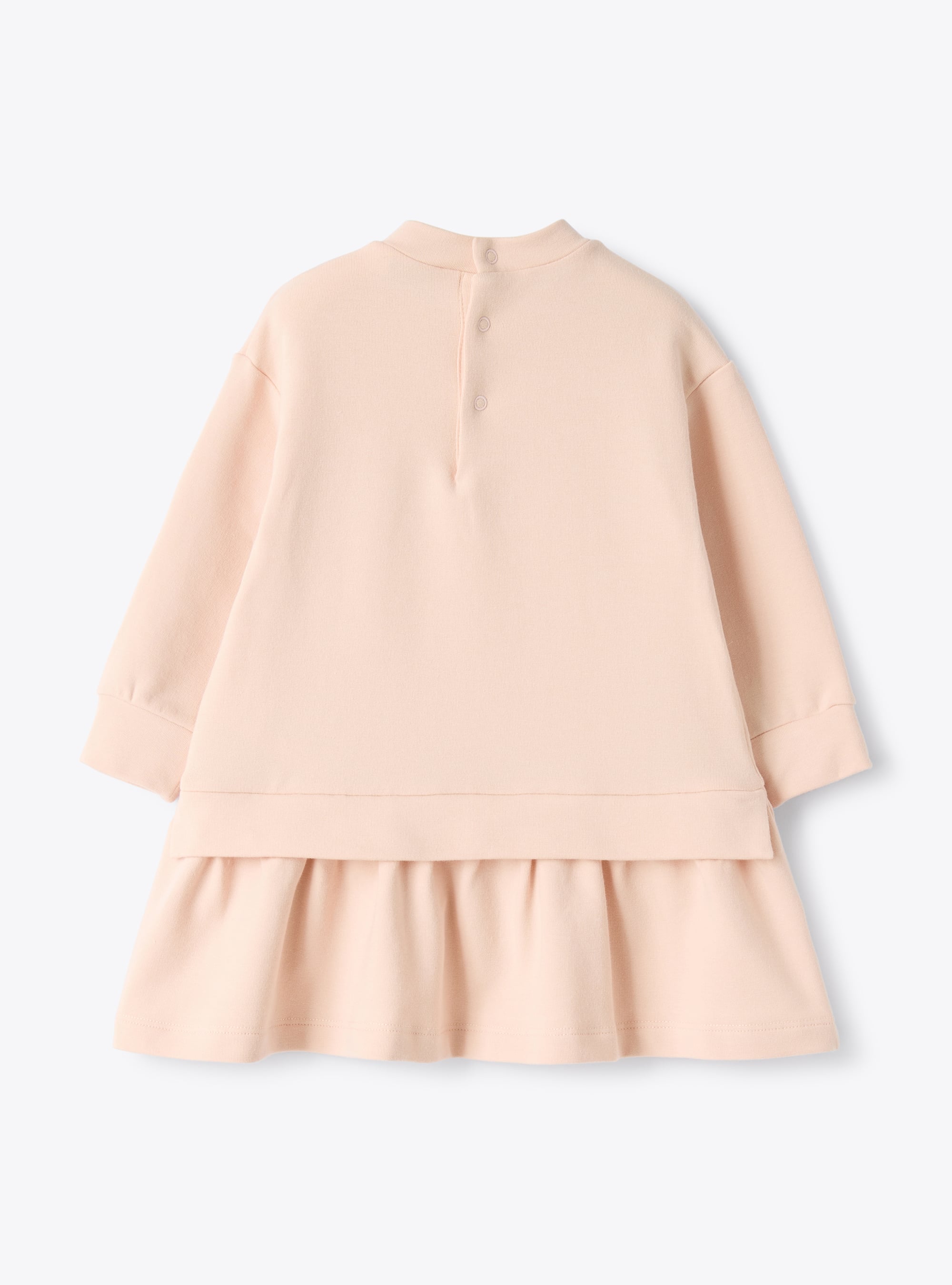 Cotton fleece dress with embroidery