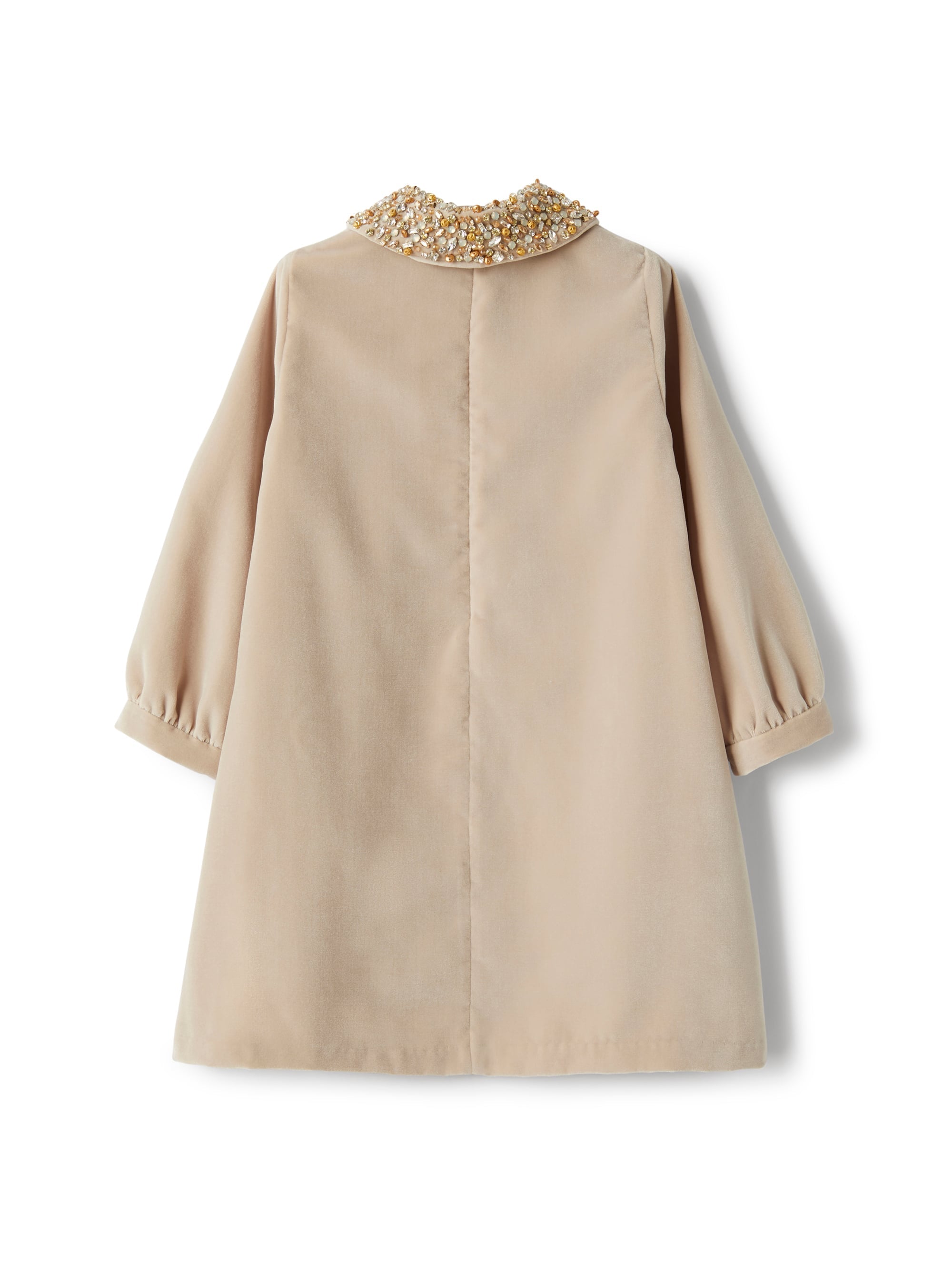 Velvet dress with removable collar