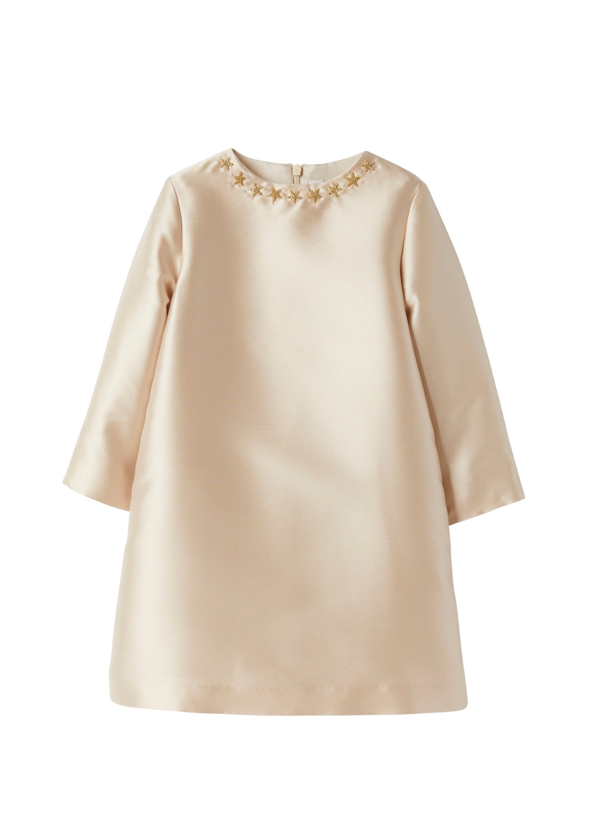 Mikado dress with star embroidery