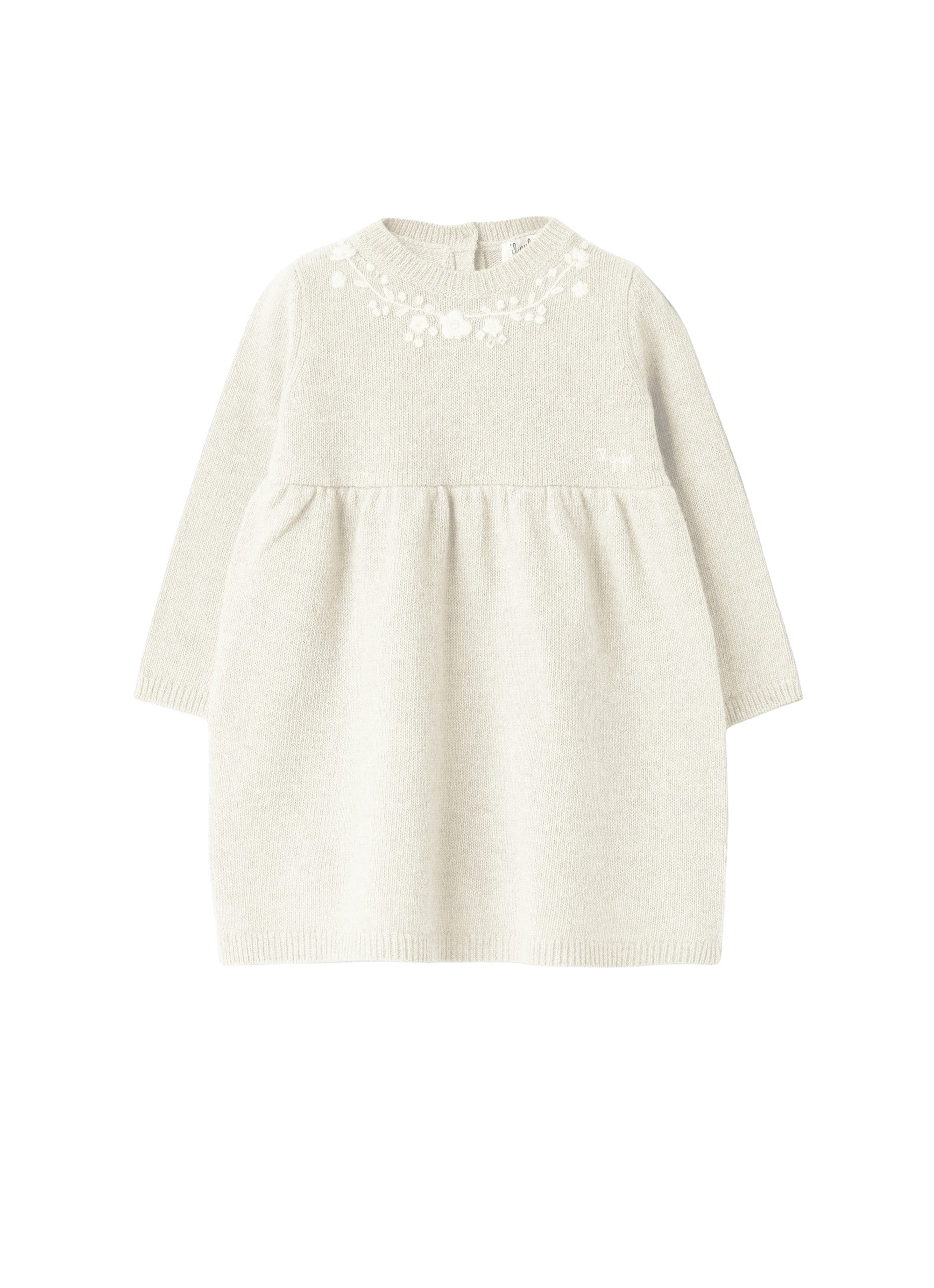 Wool dress with embroidery
