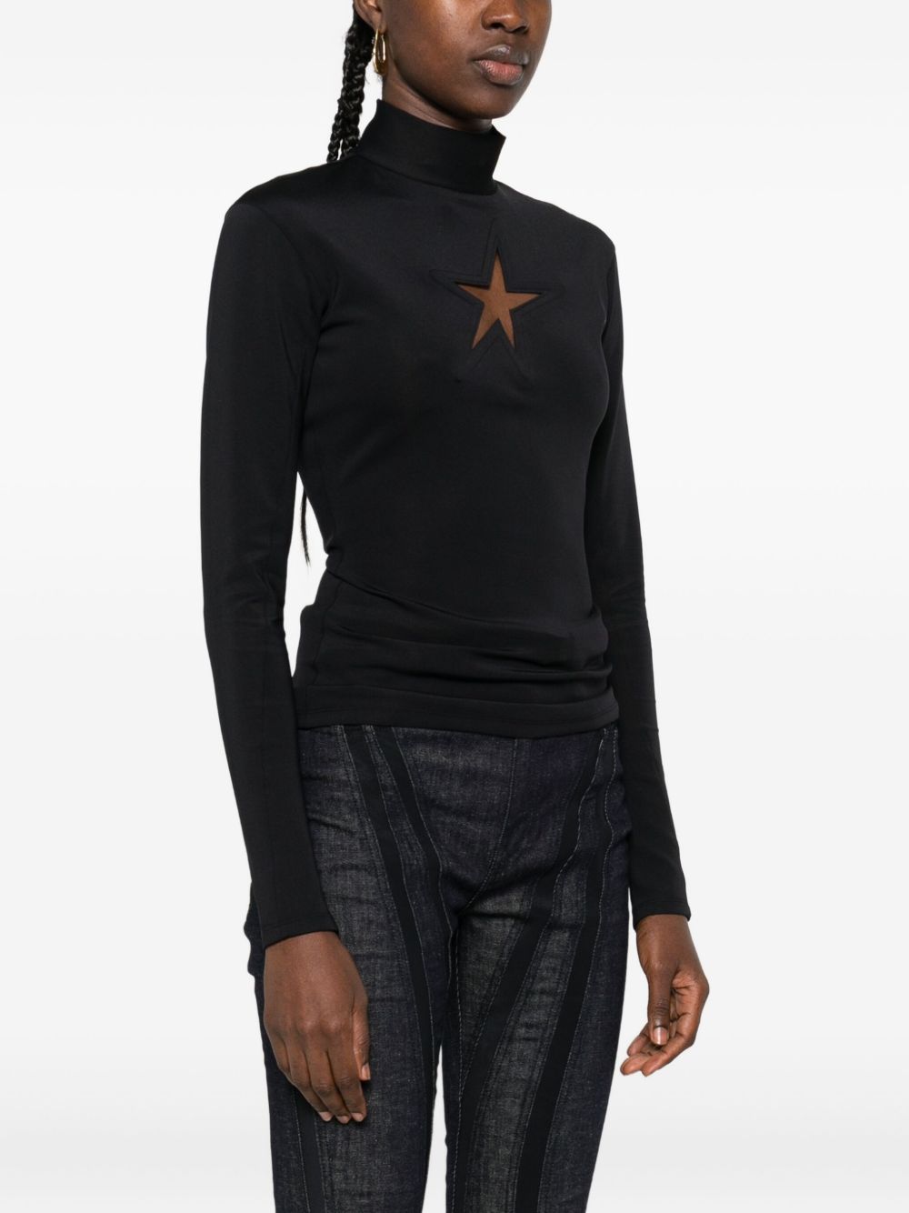 BLACK // white star top