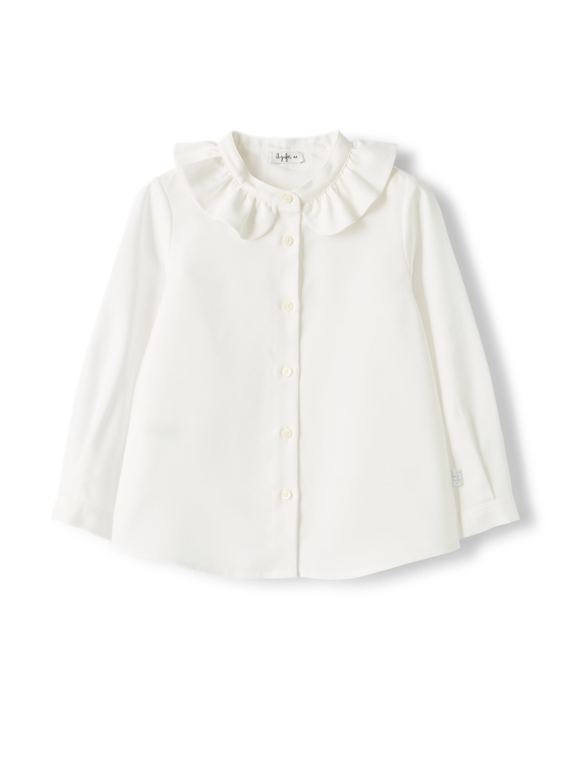 Shirt with ruffled collar