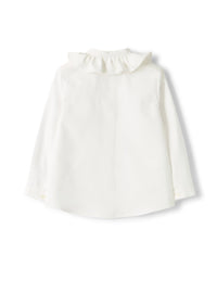 Shirt with ruffled collar