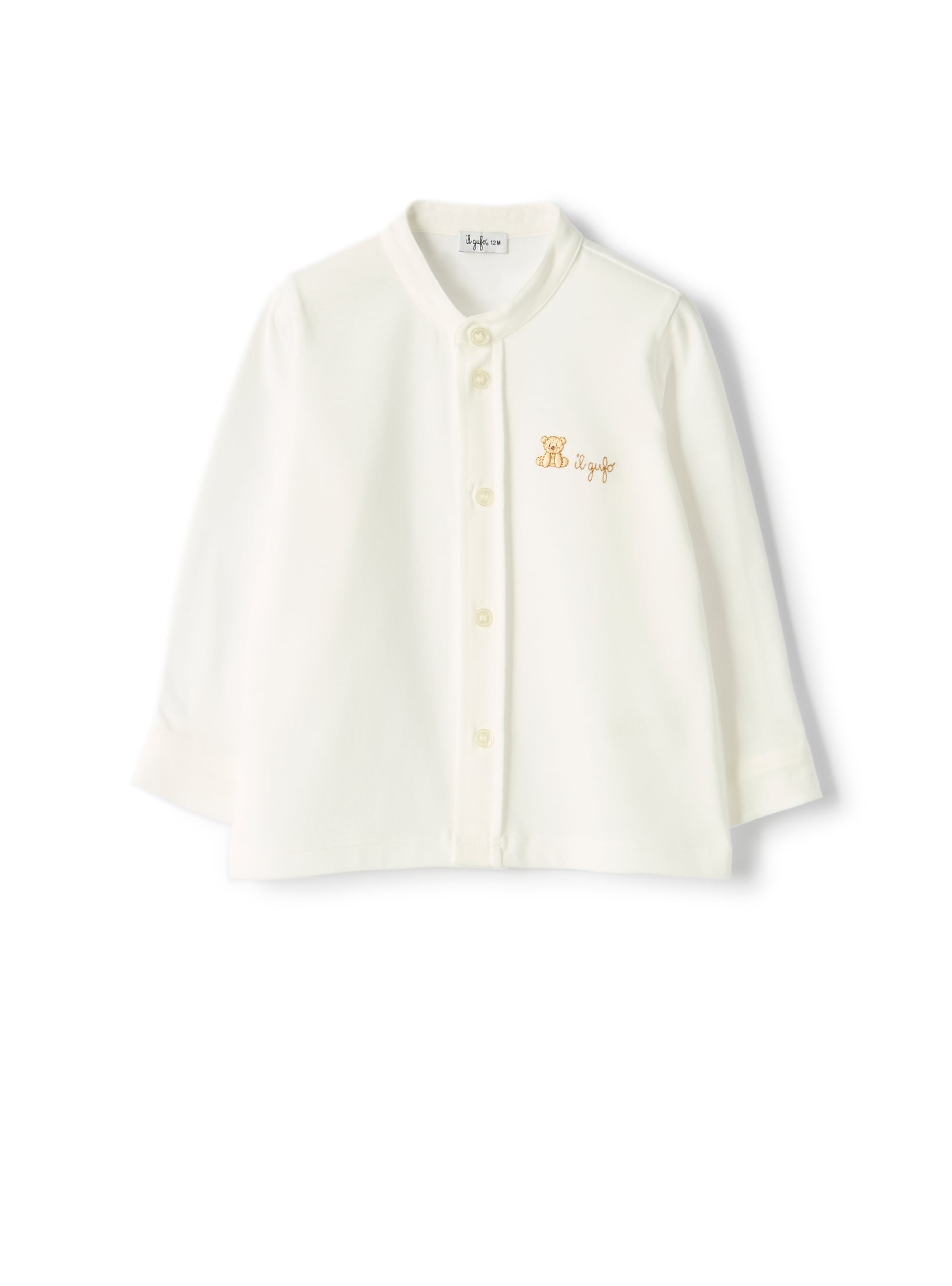 Shirt with teddy bear embroidery