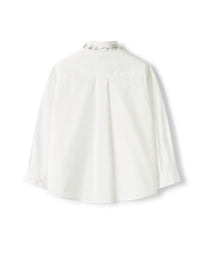 Shirt with floral embroidery and sequins