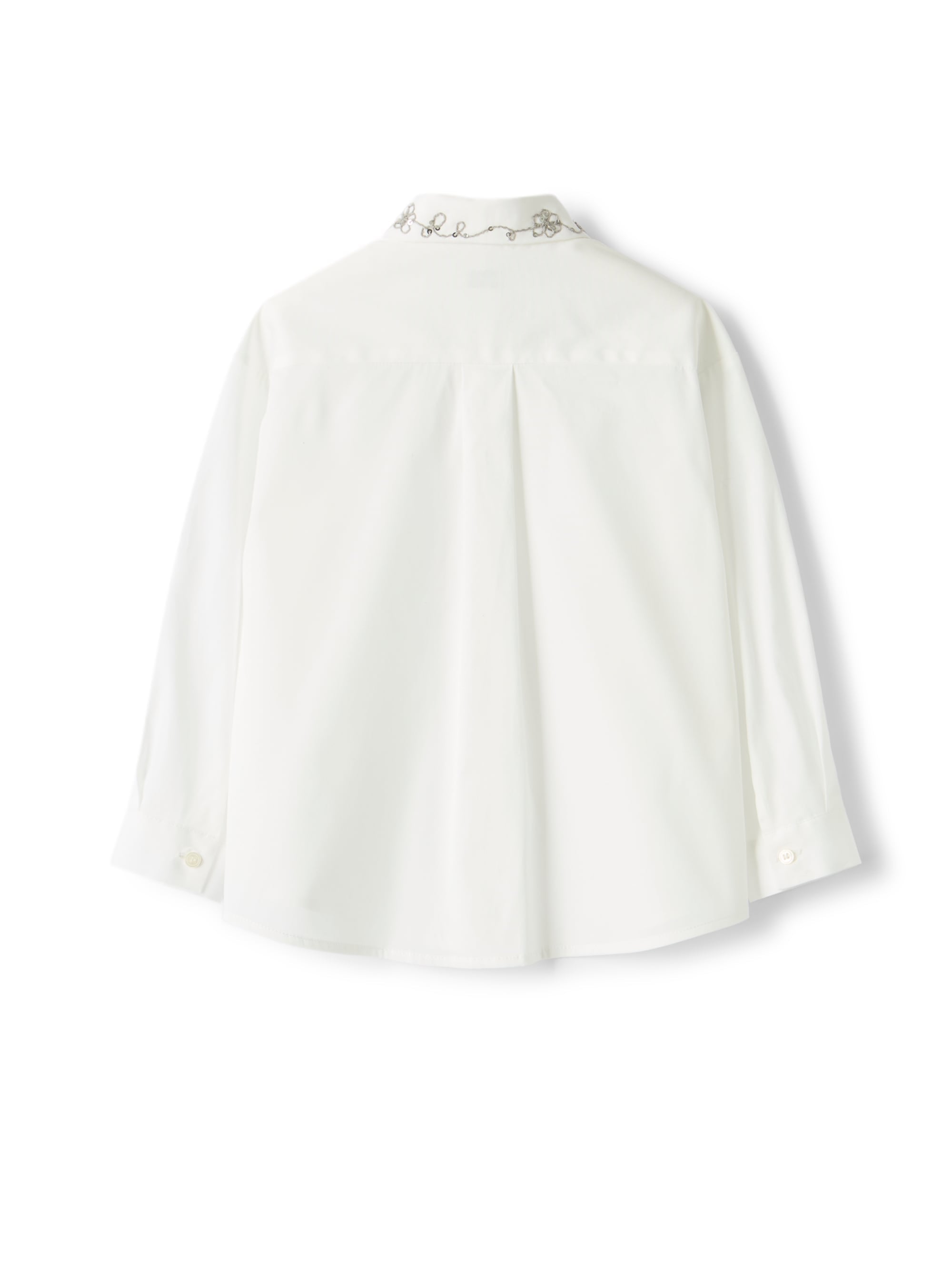 Shirt with floral embroidery and sequins