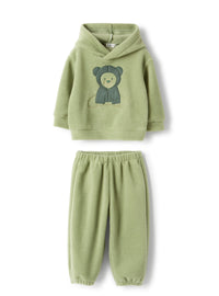 Fleece set with teddy bear