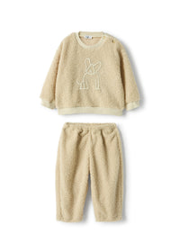 Curly fabric set with a puppy