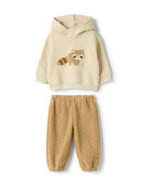 Sweatshirt and curly fabric set