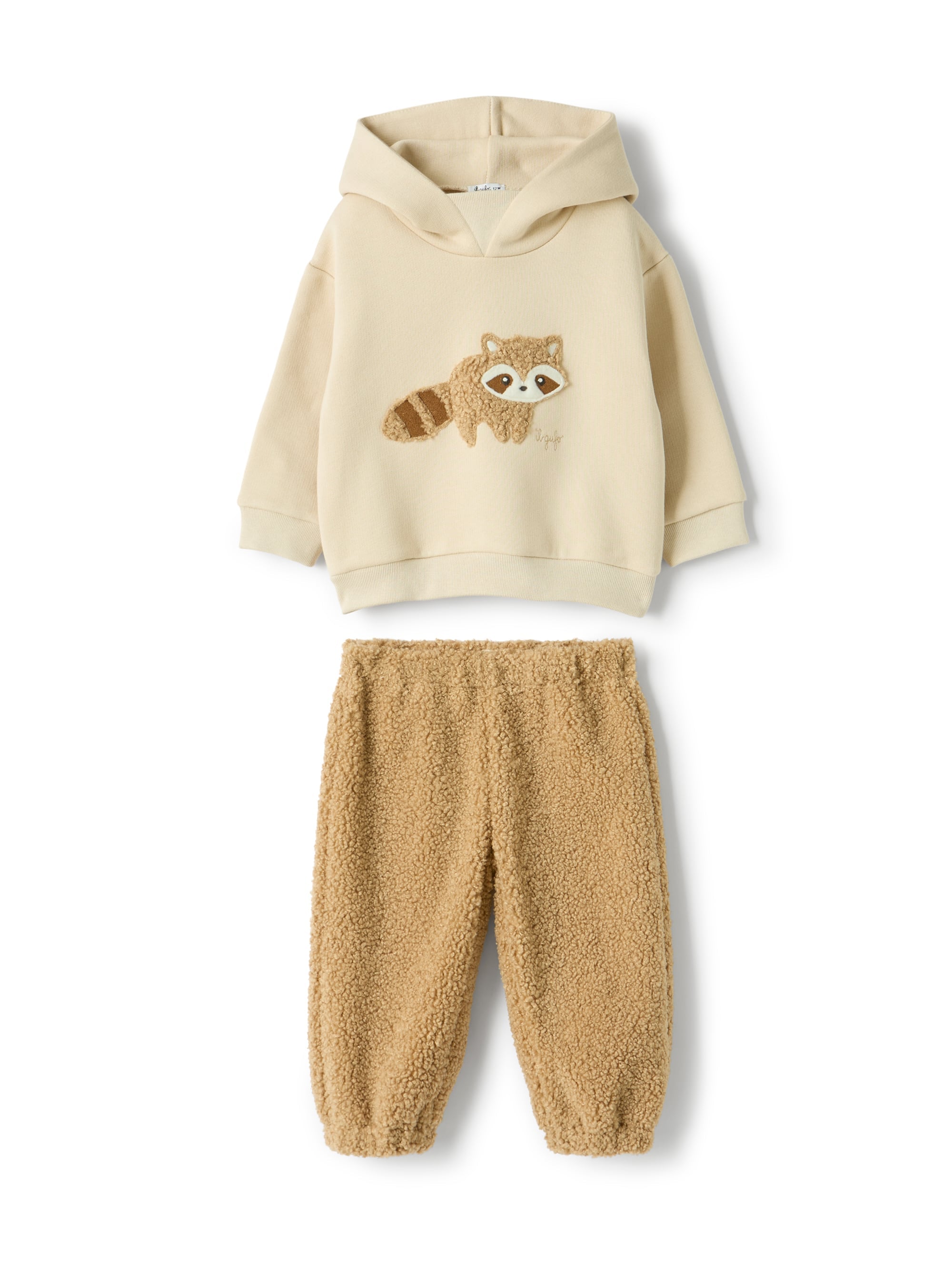 Sweatshirt and curly fabric set