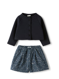Sweatshirt and denim set with sequins