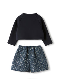 Sweatshirt and denim set with sequins