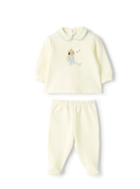Two-piece stretch sweatshirt jumpsuit