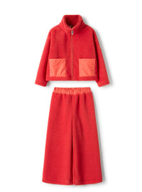Fleece set with nylon details