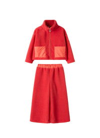 Fleece Set With Nylon Details