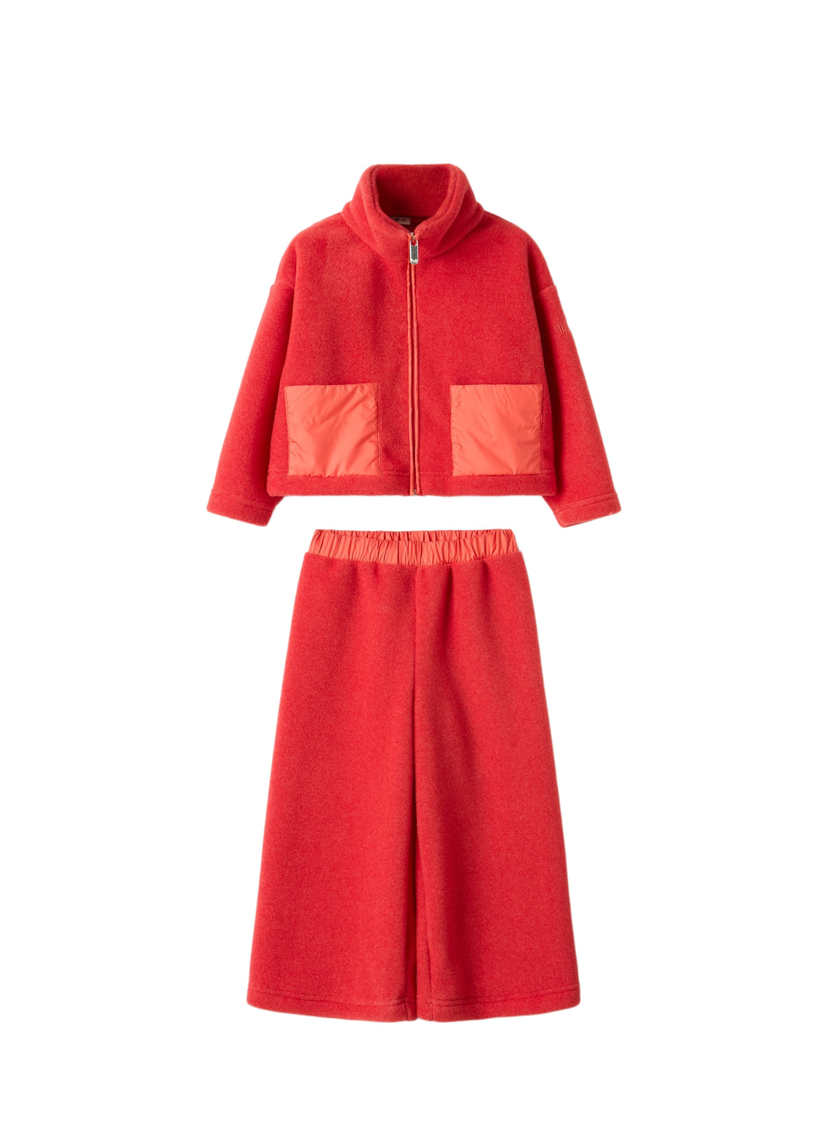 Fleece Set With Nylon Details