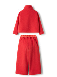 Fleece set with nylon details