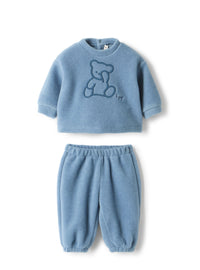 Fleece set with teddy bear