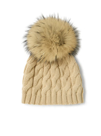 Wool beanie with pom pom