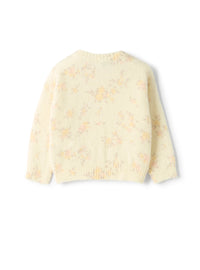 Floral alpaca-blend yarn cardigan