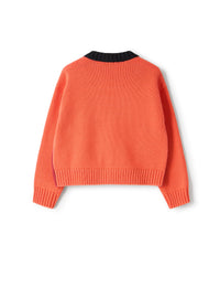 Organic cotton color block cardigan