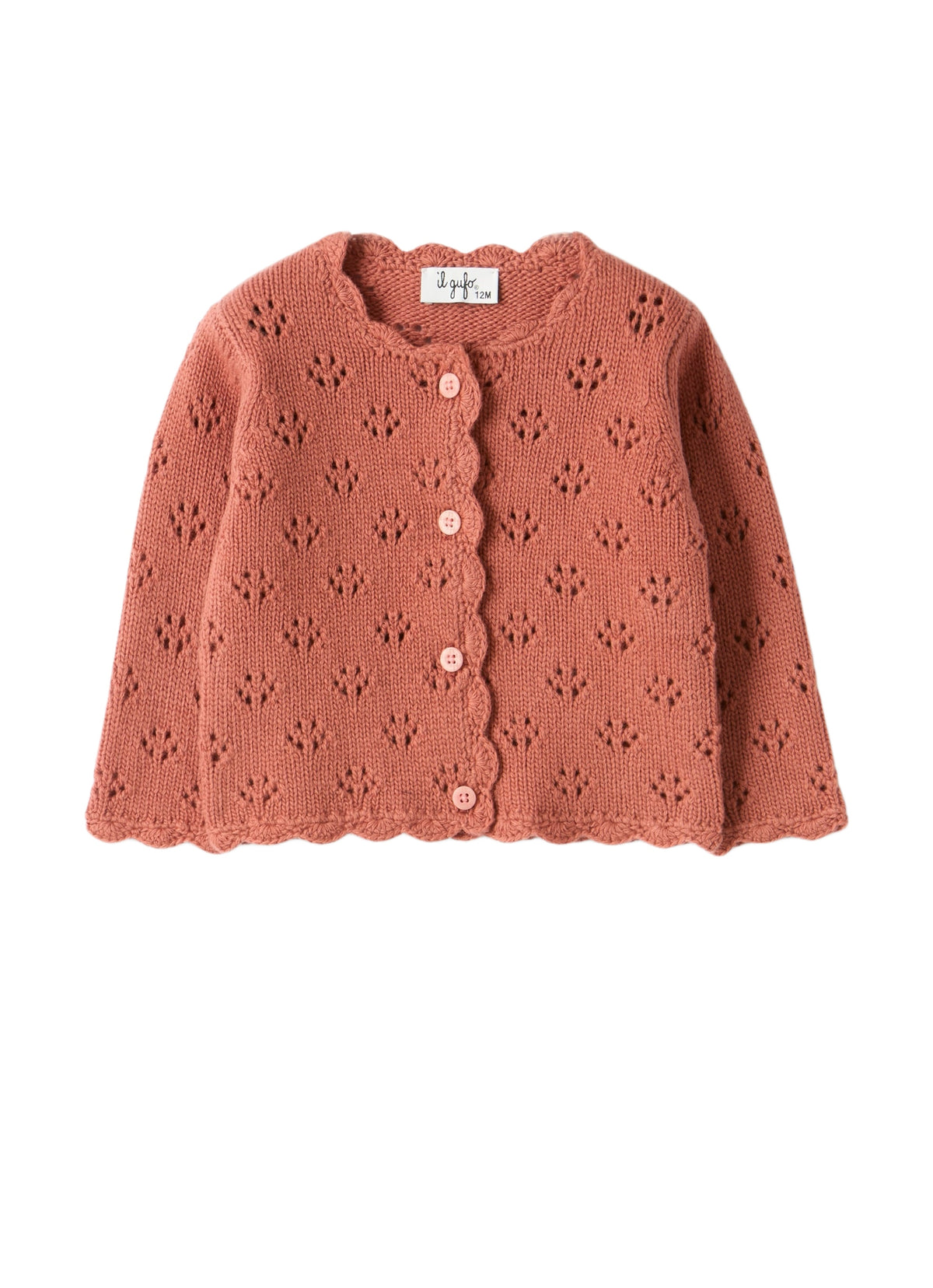 Wool Cardigan With Openwork Pattern