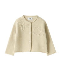 Wool Cardigan With Floral Embroidery