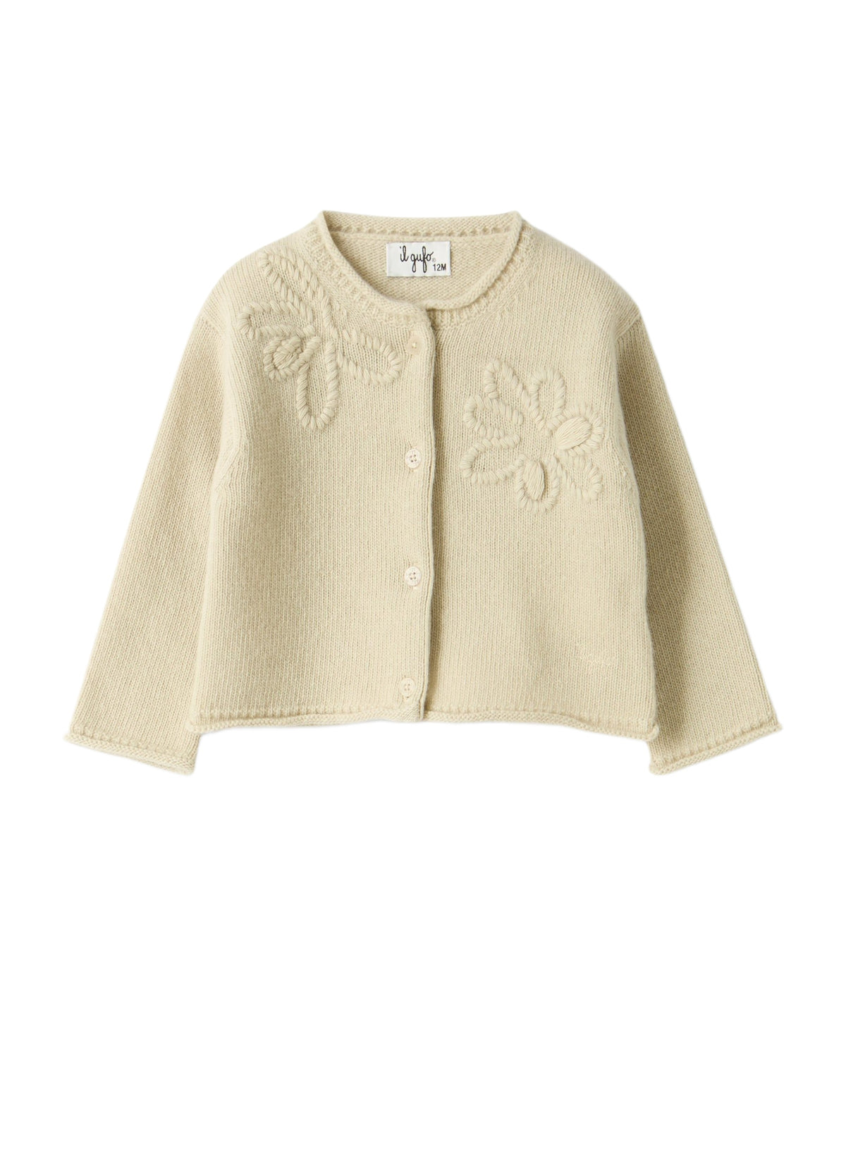 Wool Cardigan With Floral Embroidery