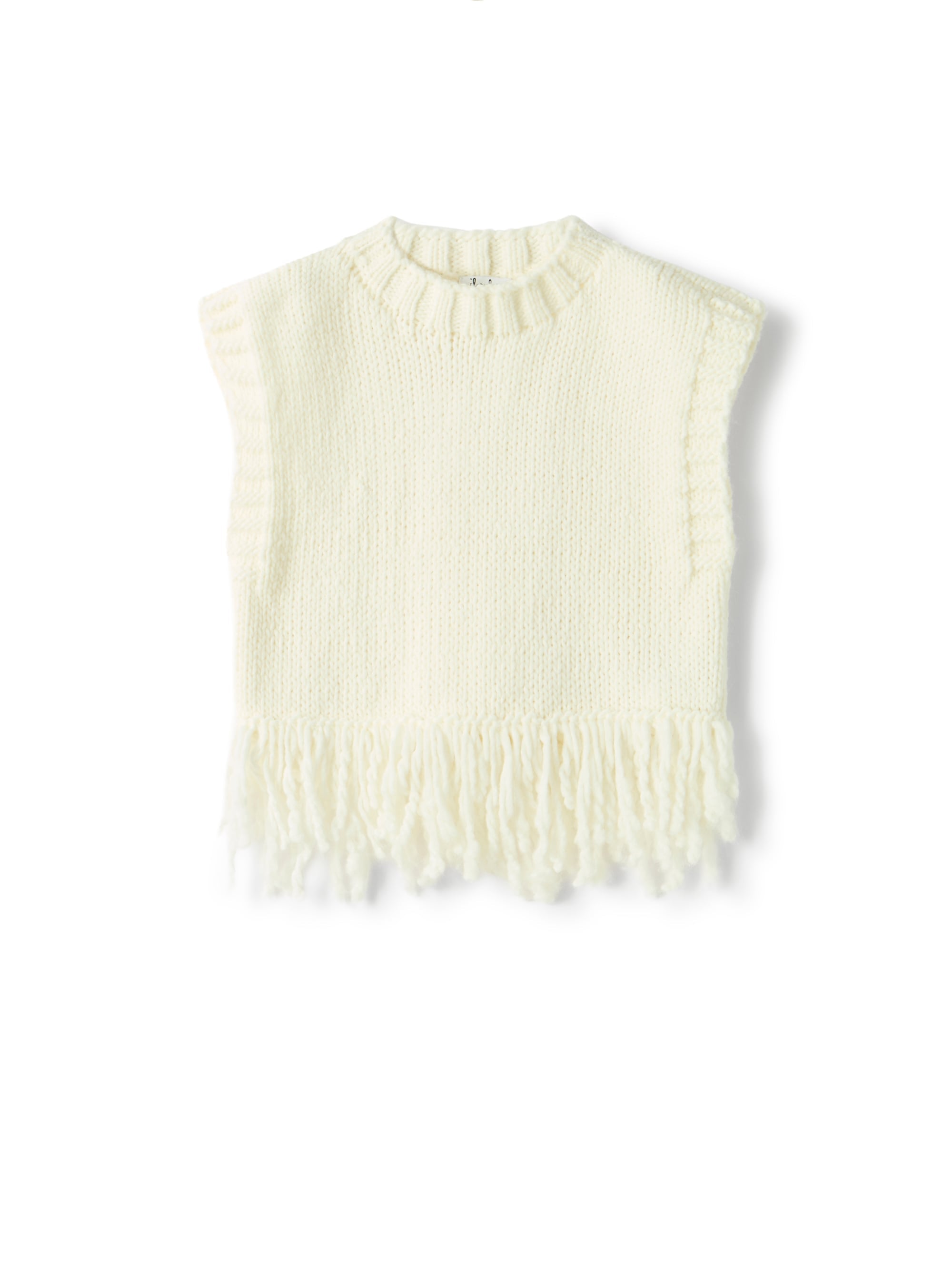 Knit vest with fringes