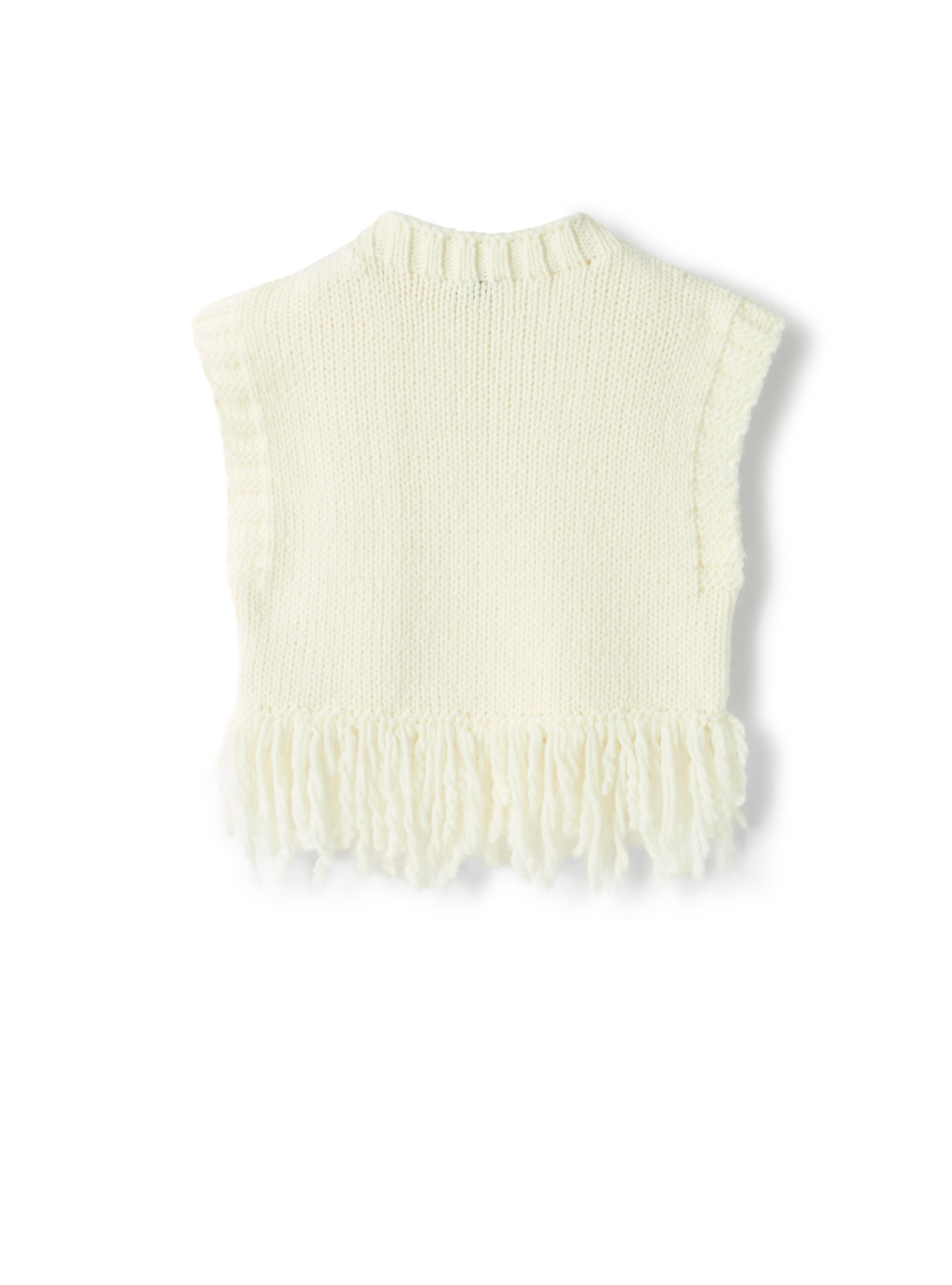 Knit vest with fringes