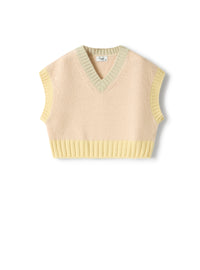Color block wool vest