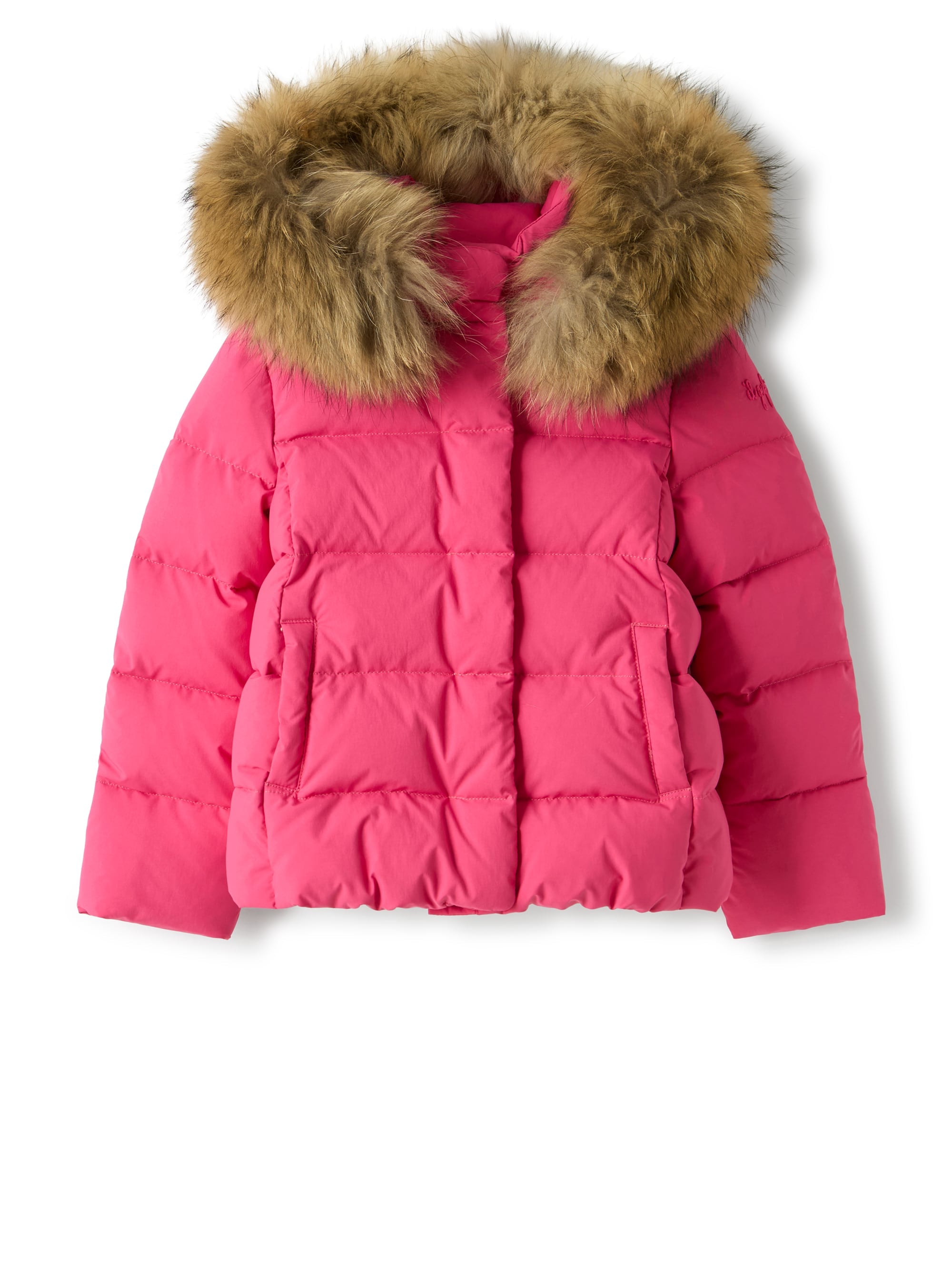 Down jacket with hood in nylon