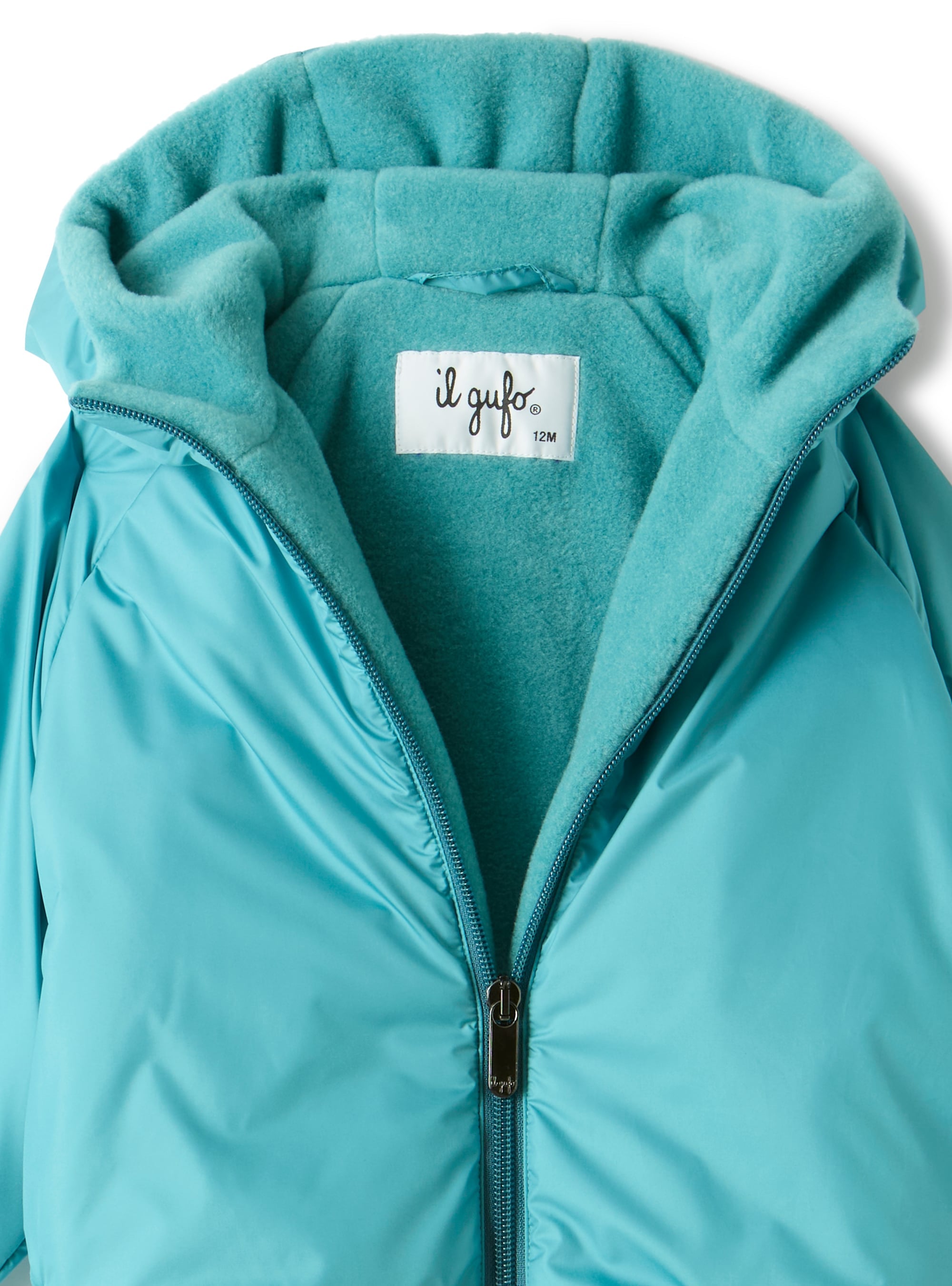Reversible jacket in nylon and fleece
