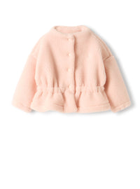 Teddy fleece jacket with gathering