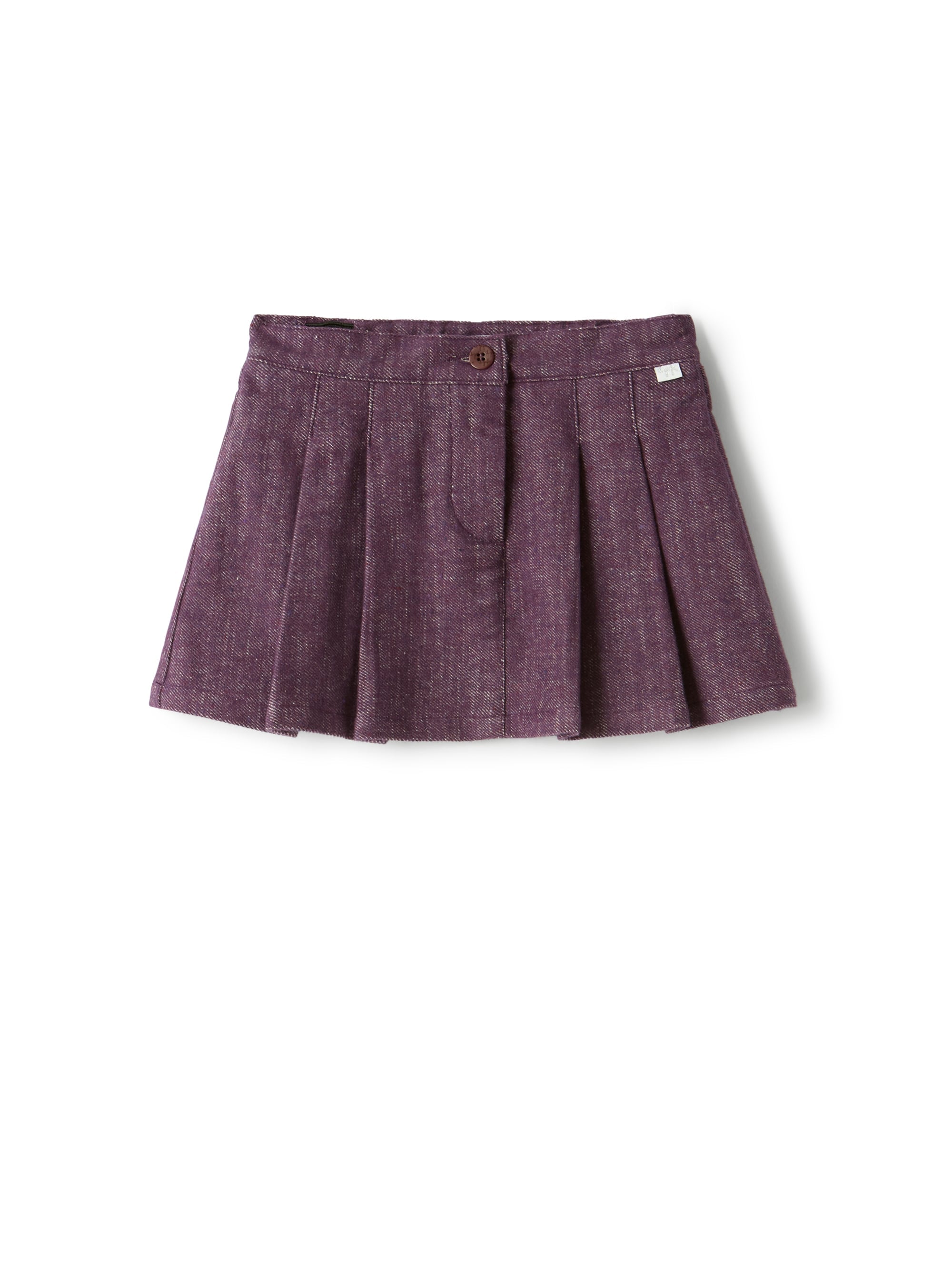 Pleated cotton-blend skirt