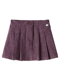 Pleated Cotton-Blend Skirt