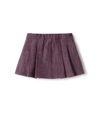 Pleated cotton-blend skirt