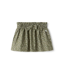 Flared floral velvet skirt