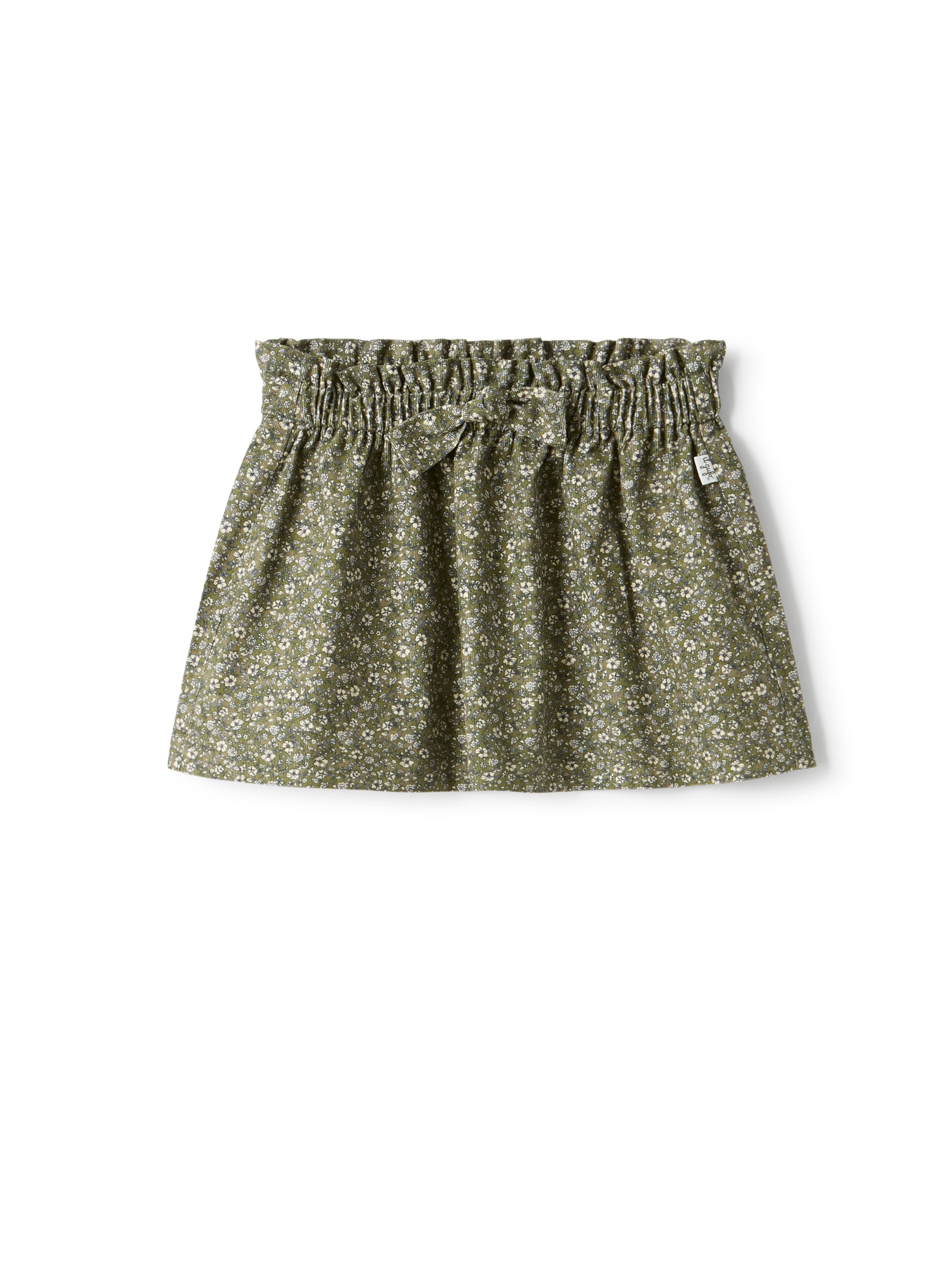 Flared floral velvet skirt
