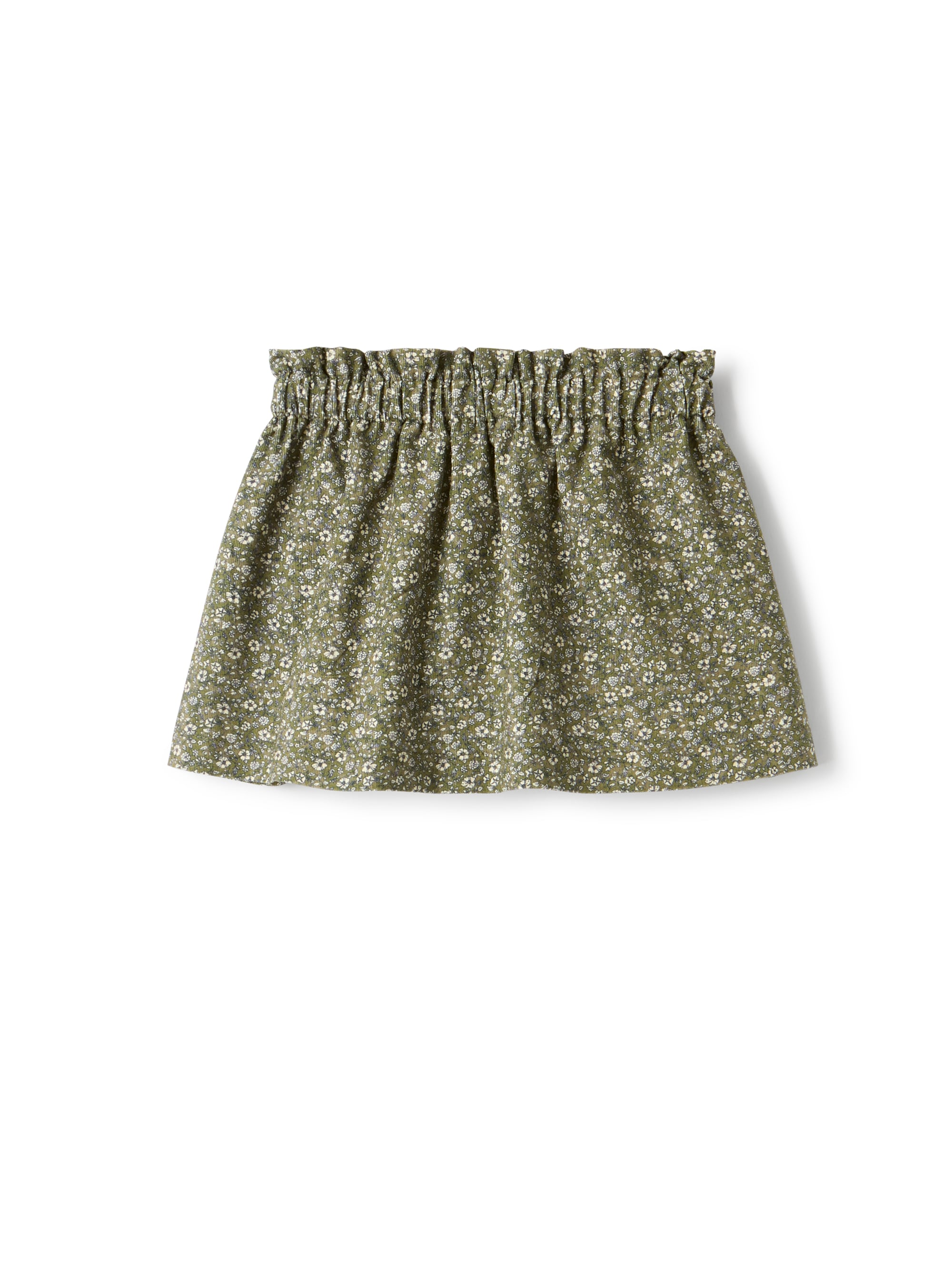 Flared floral velvet skirt