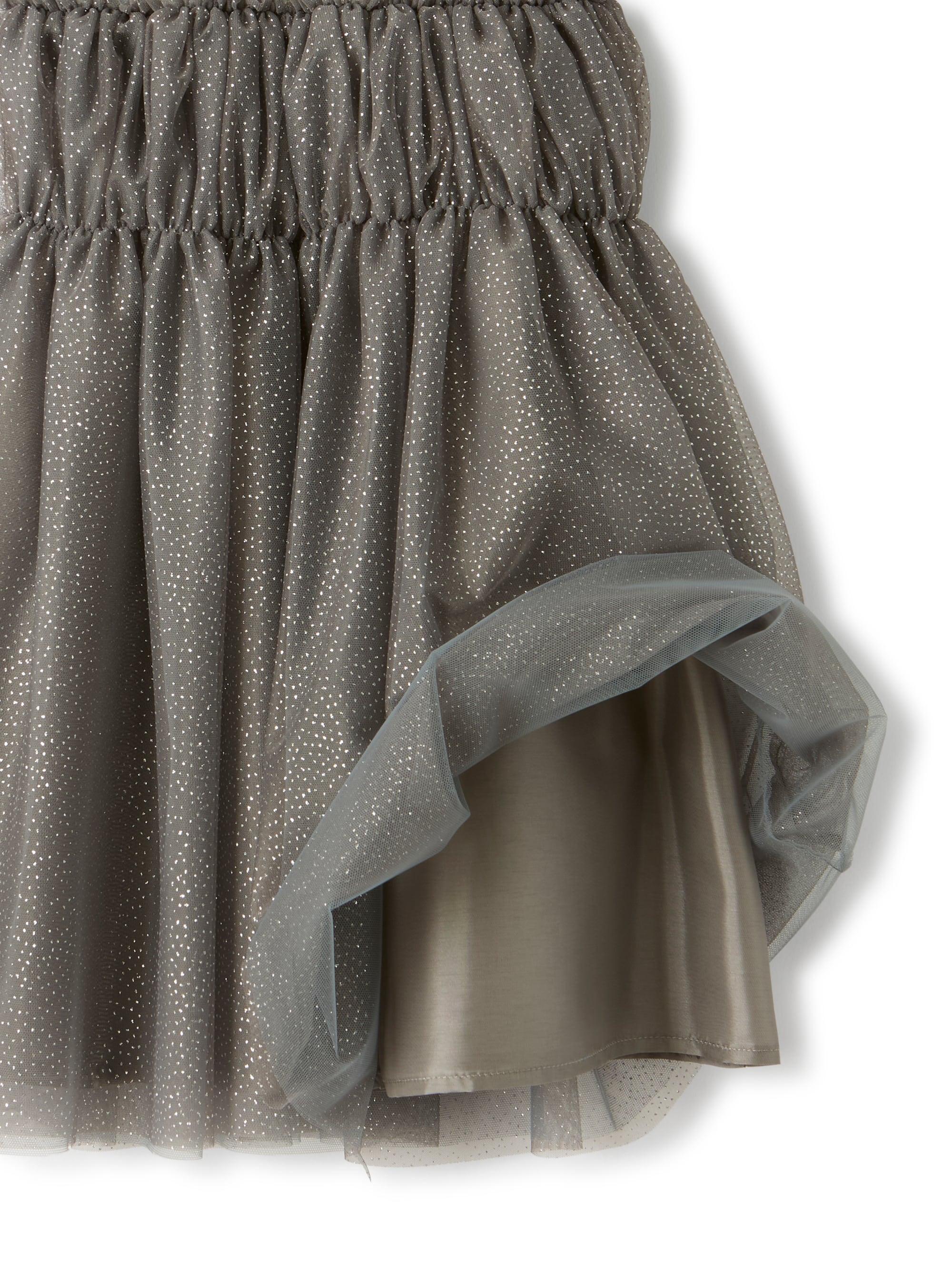 Tulle skirt with micro glitter
