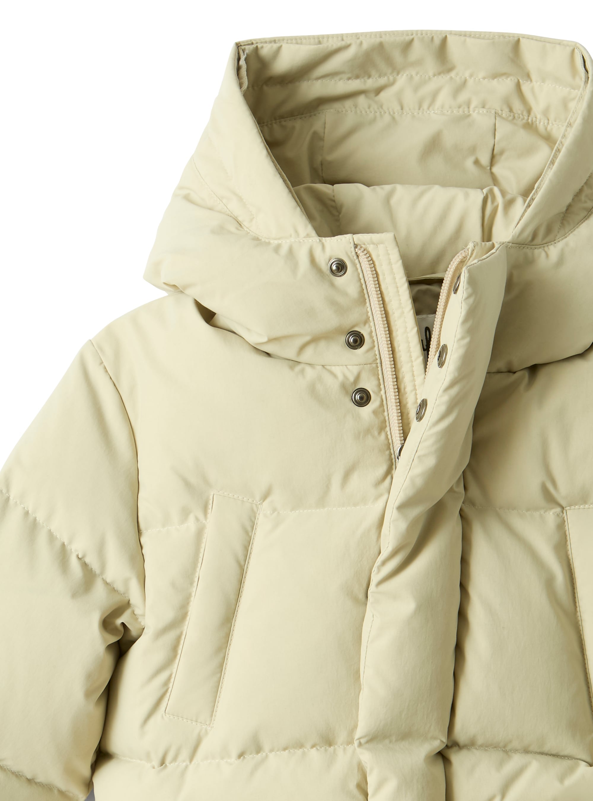 Long down jacket in recycled nylon