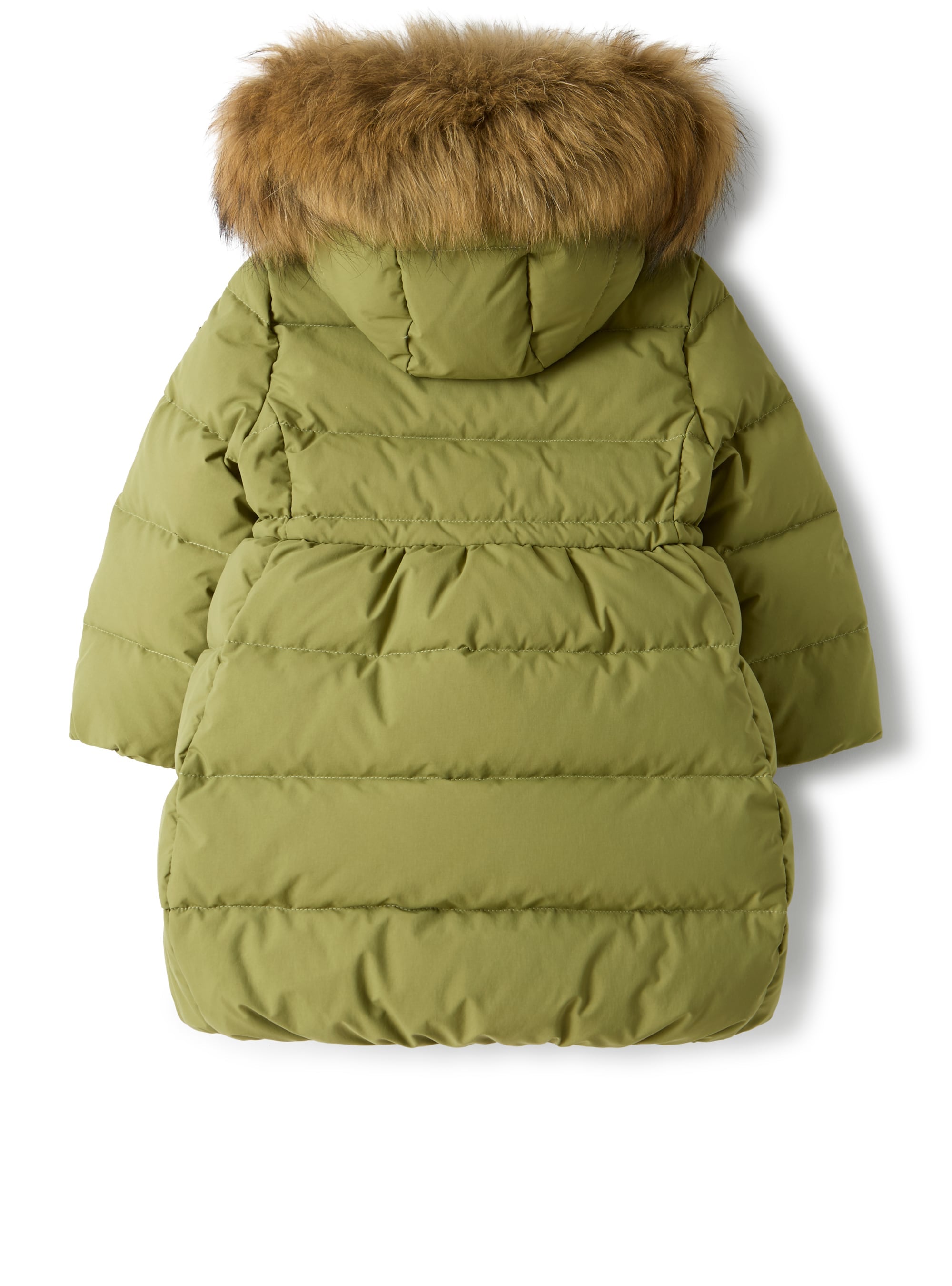 Long down jacket in recycled nylon