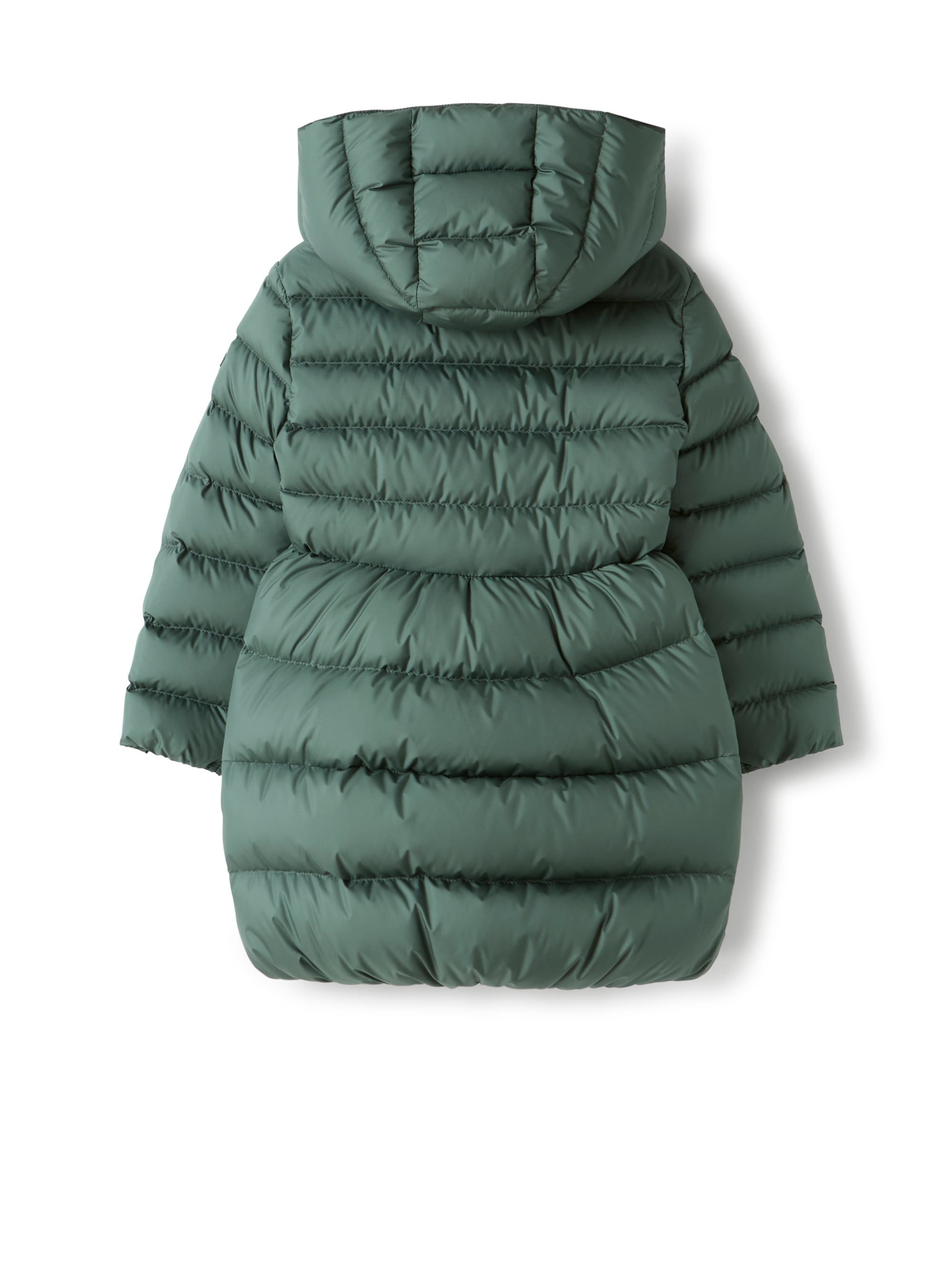 Flared down jacket in microfiber nylon
